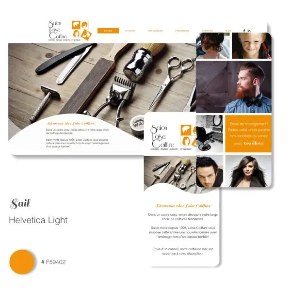 Webdesign site avec logo salon de coiffure